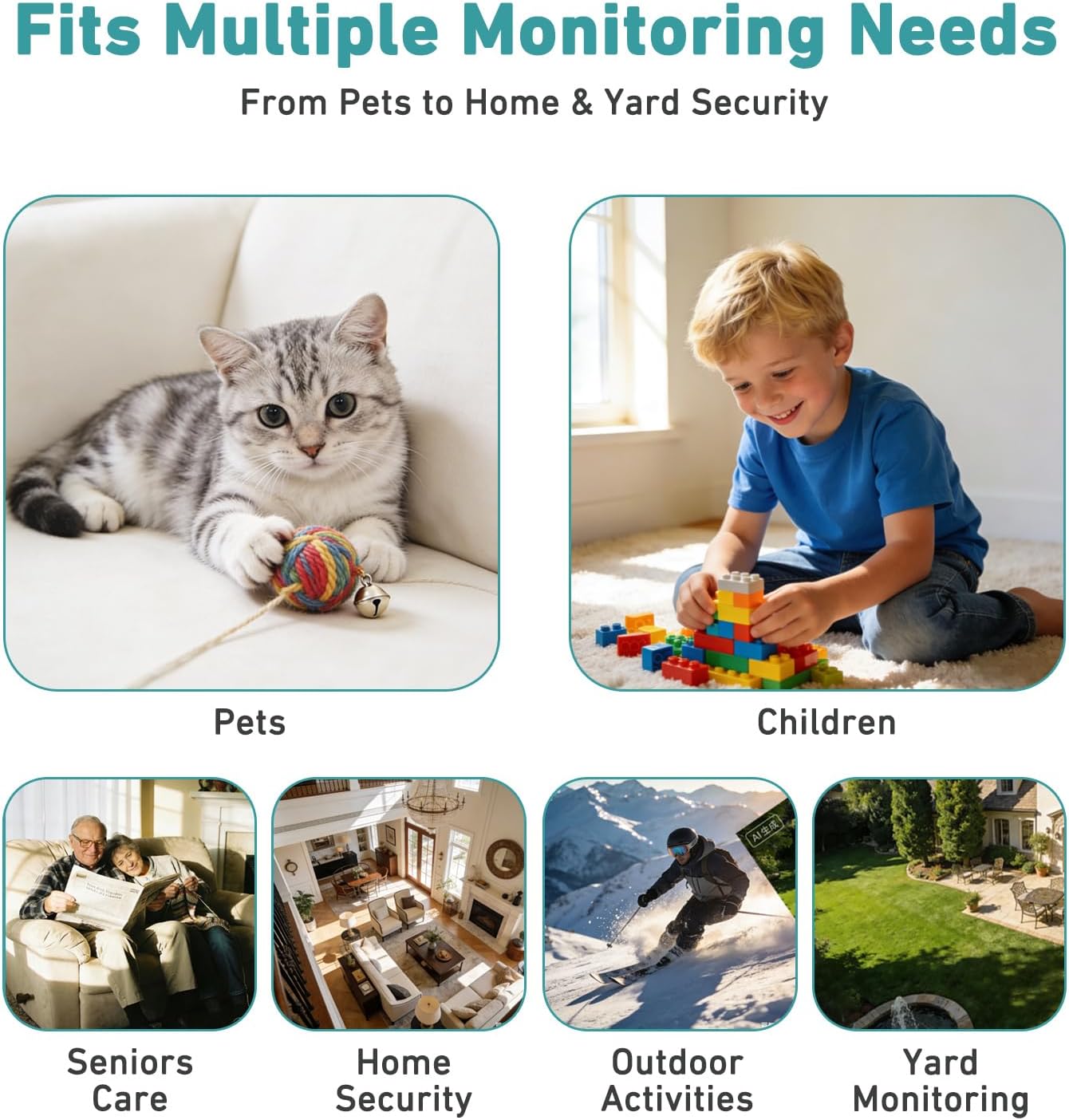 Lisviva 1080P 130Ultra-Wide Mini WiFi Camera for Heated Cat House, HD, Night Vision, Motion Detection, Angle, Local