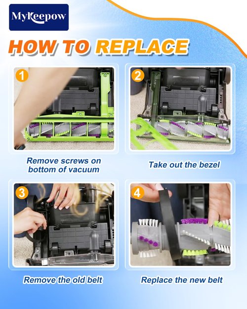 MyKEEPOW Vacuum Belts Replacement 3M-231-6 Compatible with Shark Rotator NV500 NV752 Series Upright Vacuum Cleaners,Compatible with NV400 NV401 NV402 NV403,3 Pack