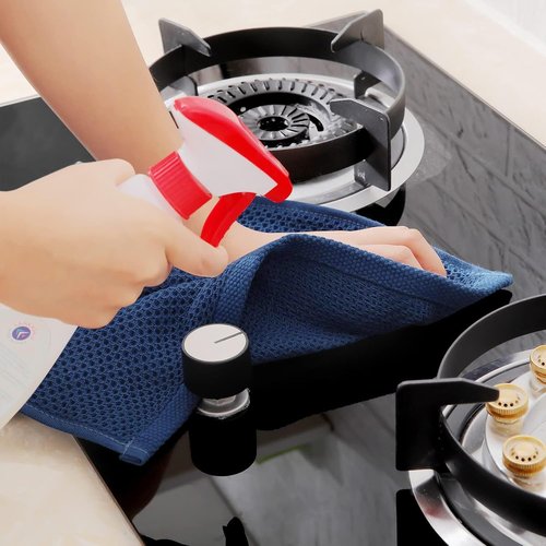 Homaxy Kitchen Dish Towels - Ultra Soft 100% Cotton Waffle Weave, Quick Drying, 13 x 28 Inches, 8-Pack, Navy Blue