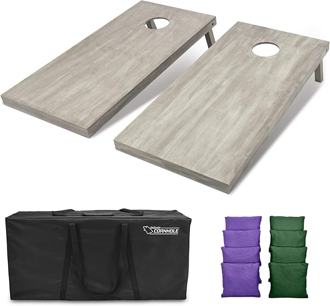 GoSports 4 ft x 2 ft Regulation Size Wooden Cornhole Boards Set - Includes Carrying Case and Bean Bags (Choose Your Colors) Over 100 Color Combinations