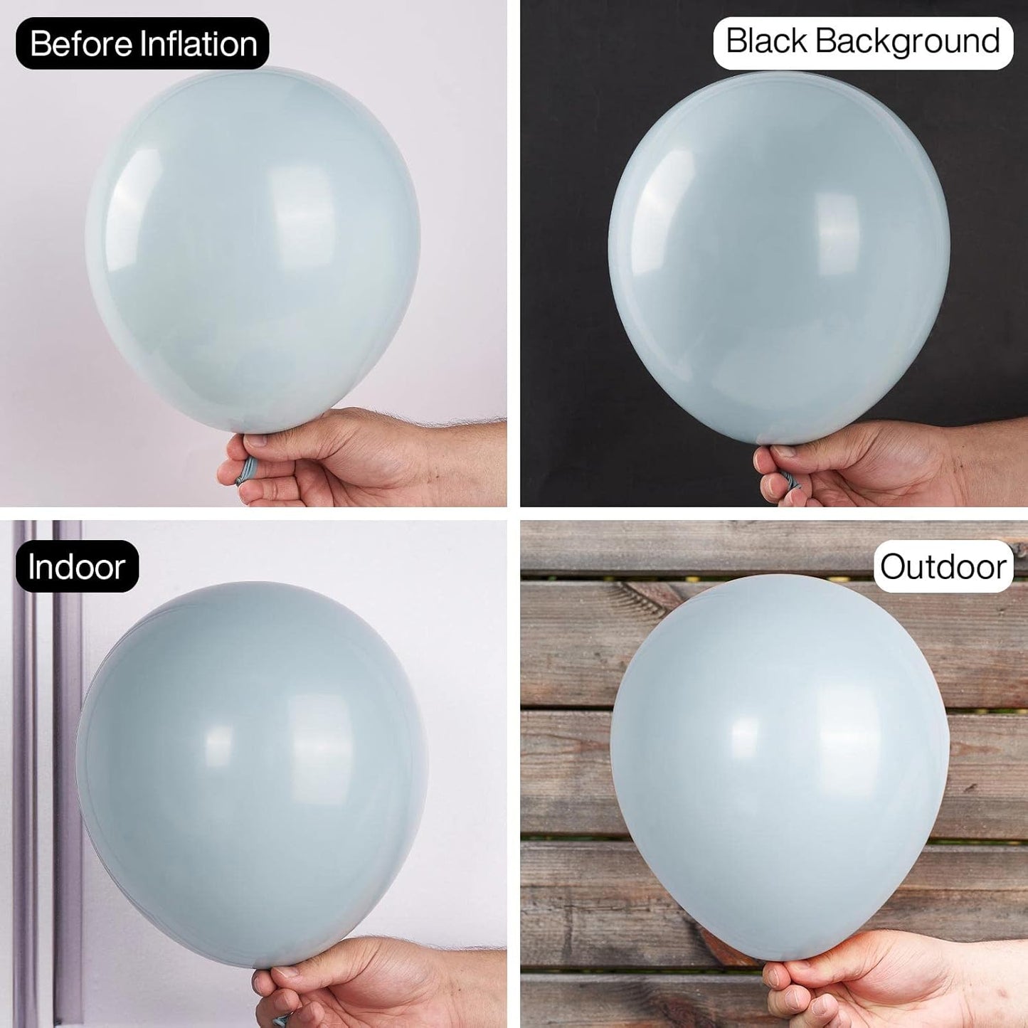 PartyWoo White & Pale Aqua Balloons - 280 Pcs for Stunning Celebrations | Perfect for Events