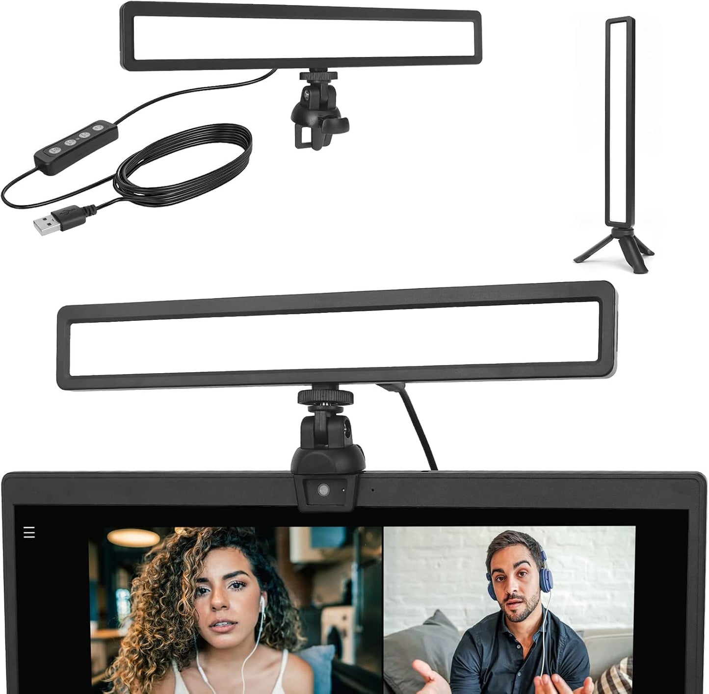 luxceo Video Conference Lighting, Zoom Light for Remote Working, Webcam Lighting for Laptop, Zoom Calls, Live
