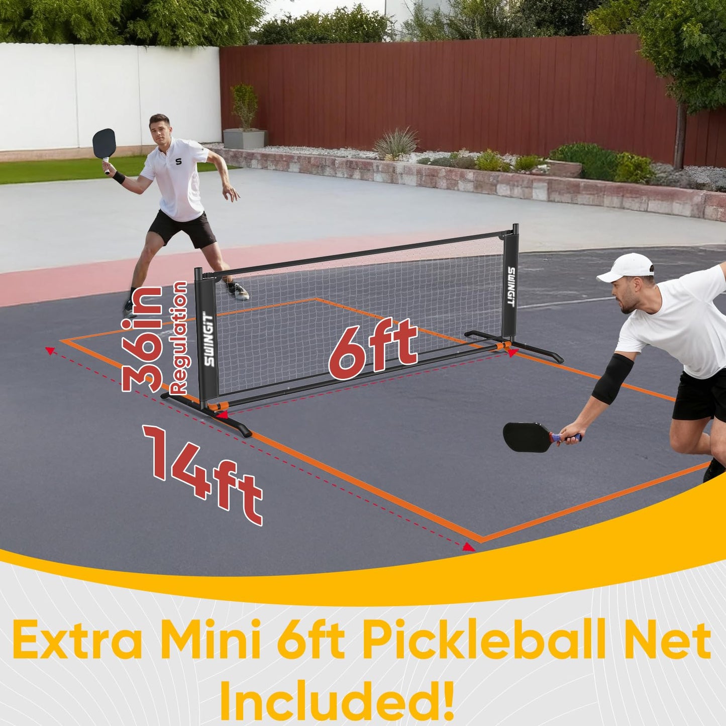 Portable Pickleball Rebounder Net with Kitchen Lines System, Solo Training Net System for Dinks, Volleys & Drives, Accuracy Trainer with Carry Bag, for Backyard, Driveway, Garage (Black)