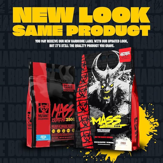 Mutant Mass Extreme Gainer ??Whey Protein Powder ??Build Muscle Size and Strength ??High Density Clean Calories (Triple Chocolate, 12 lbs)