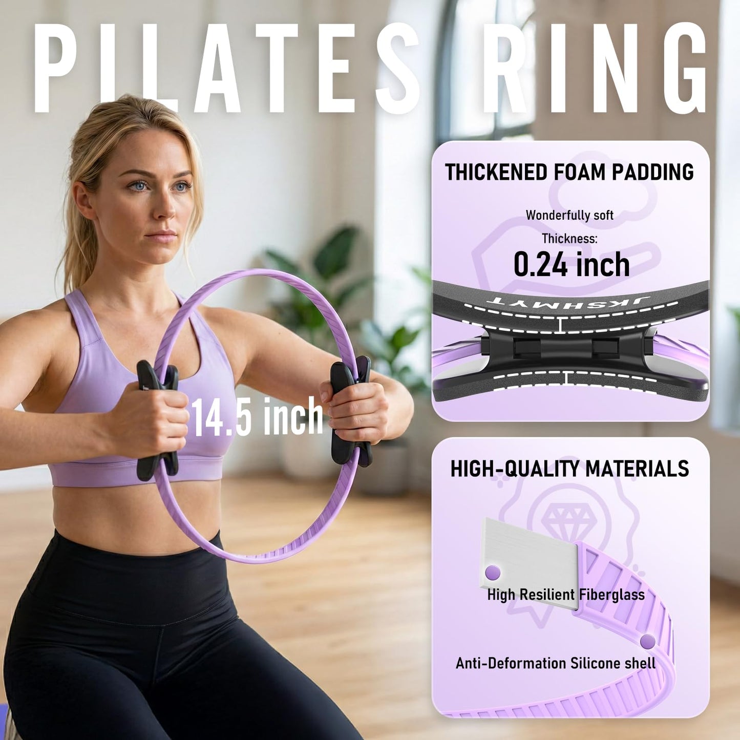 Pilates Ring Kit for Women, Pilates Equipment – 14.5" Home Magic Circle Workout with Pilates Ball, Resistance Bands, Better me Pilates Essentials Starter Set for Beginners Toning Shape Full Body
