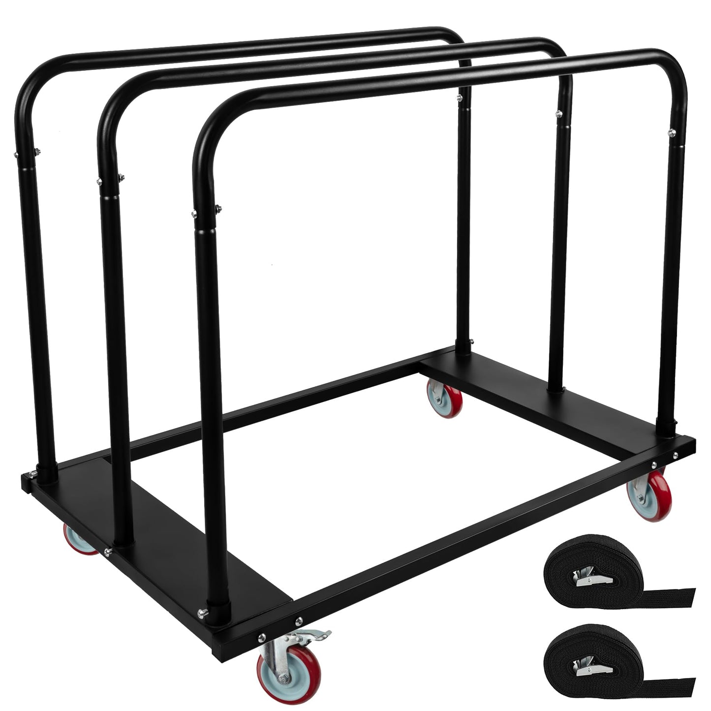 Eastrexon Steel Panel Truck, Drywall Cart w/ 5” PU Swivel Wheels, Heavy-Duty Panel Dolly Cart w/ 1800 LBS Capacity, for Handling Wall Panel/Lumber/Folding Table/Sheetrock， 45.6" L x 29" W x 39" H