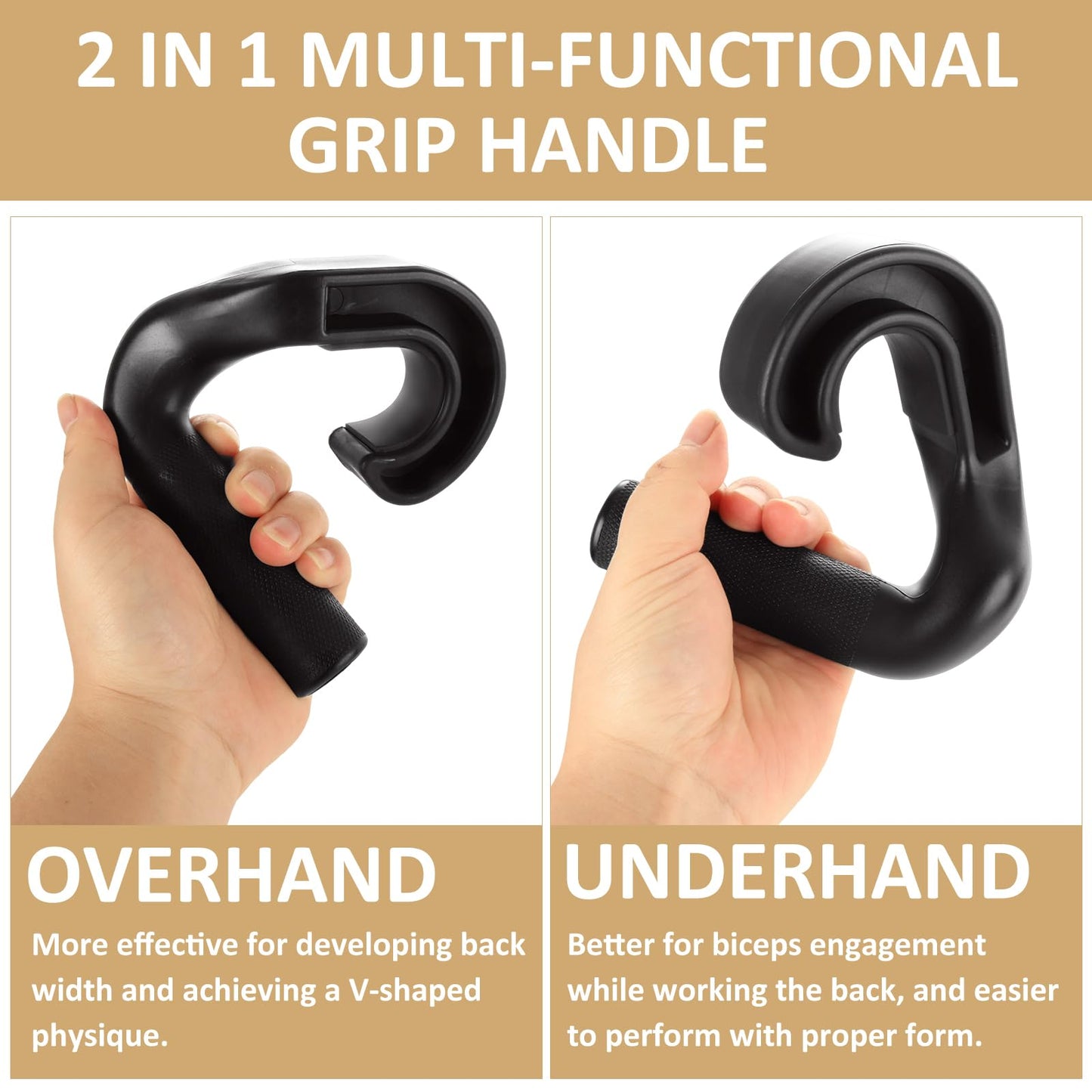 SHUESS 4 Pcs Neutral Grip Pull up Handles, 2 Pcs 45° Cross Grips Pull up Bar, 2 Pcs Angles 90 Grips, Black Non-Slip Ergonomic Exercise Machine Attachments for Grip Strength