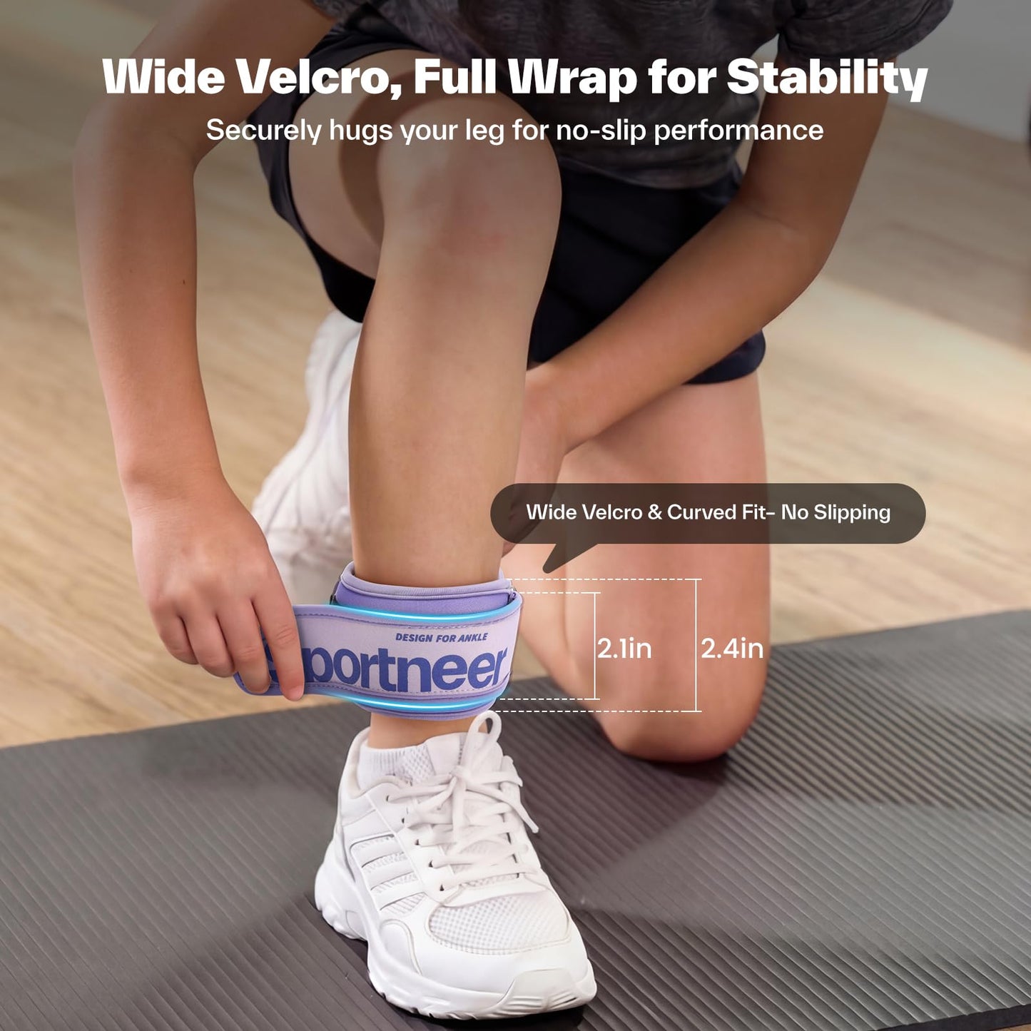 Sportneer Ankle Weights 0.5 LBS Pair Wrist Leg Arm Weights for Women Men Kids Child with Adjustable Straps, Strength Weighted for Jogging Running Walking Fitness Gym Workout 0.5 lbs x 2, Purple