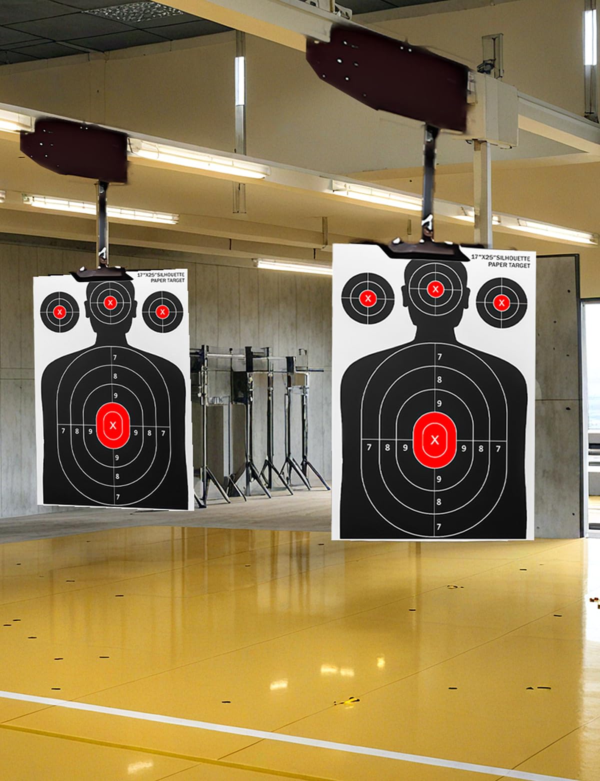 LAKINGO Shooting Targets for Range Practice - 17x25 Inch Silhouette Paper Targets with Stickers, Indoor/Outdoor Use for Pistol, Rifle, Airgun, Pellet Gun, BB Guns