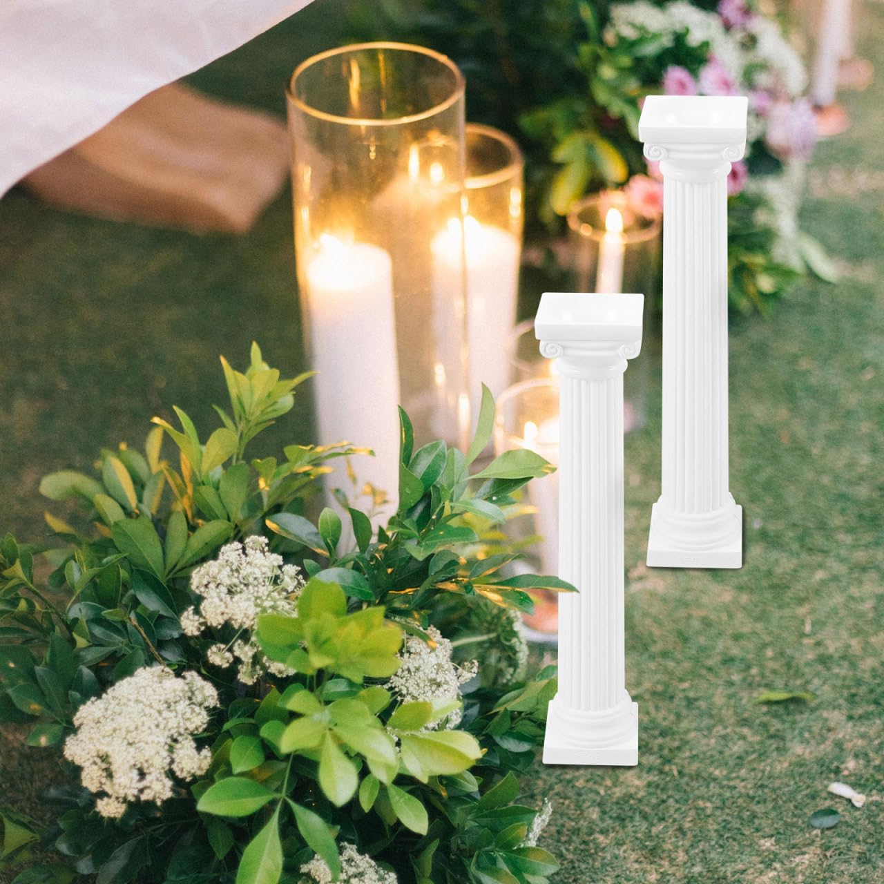 Roman Column Decorating Set - 6 White Mini Columns for Home Décor & Photography Props | Nordic Classic Design