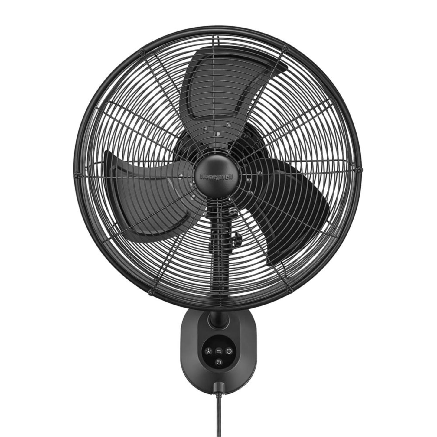 Honeywell Wall Fan, Oscillating Outdoor Wet-Rated Cooling Unit with Remote, Matte Black - Powerful Airflow for Patios, Garages, or Workshops