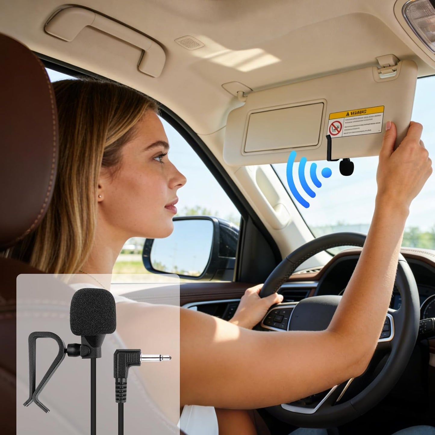 SolidSS 1 Set 3.5mm Plug Car Microphone,Handsfree Dash Car Stereo Receiver, Compatible Vehicle Head Unit Enabled Audio