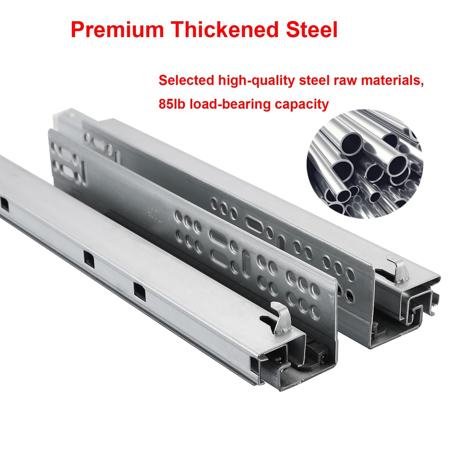 6 Pair of 22 Inch Undermount Soft Close Drawer Slides 100LB Load Capacity Full Extension Concealed Drawer Rails with 3D Locking Device