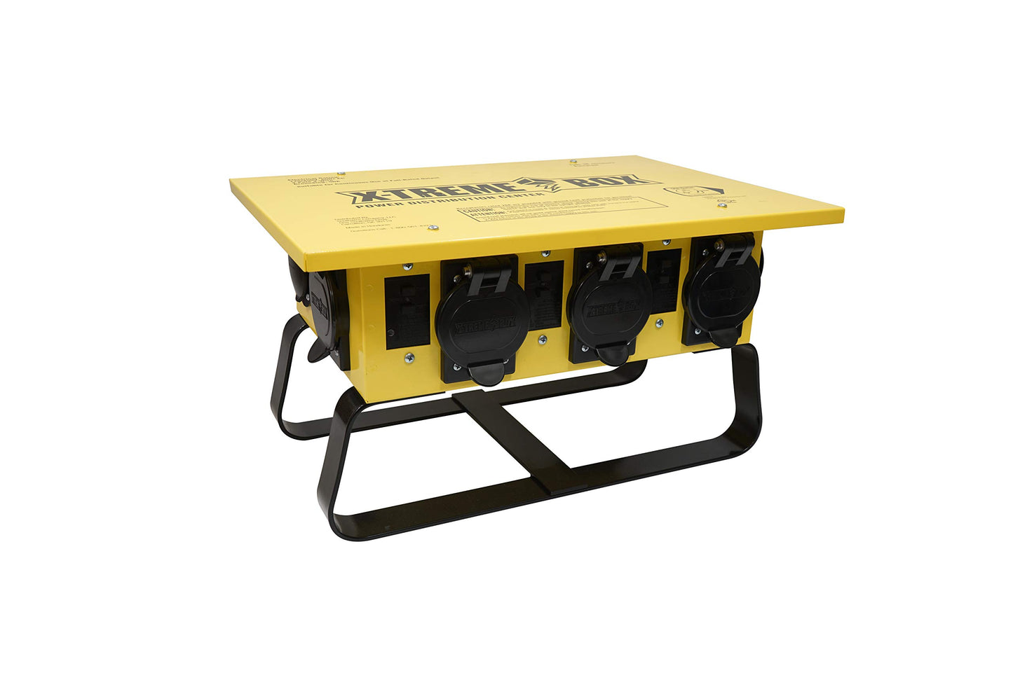 Southwire Temporary Power X-Treme Box - 50A 125/250V Portable Power Distribution with 6 5-20 U-Ground/Straight Blade Receptacles - Rugged Steel Construction