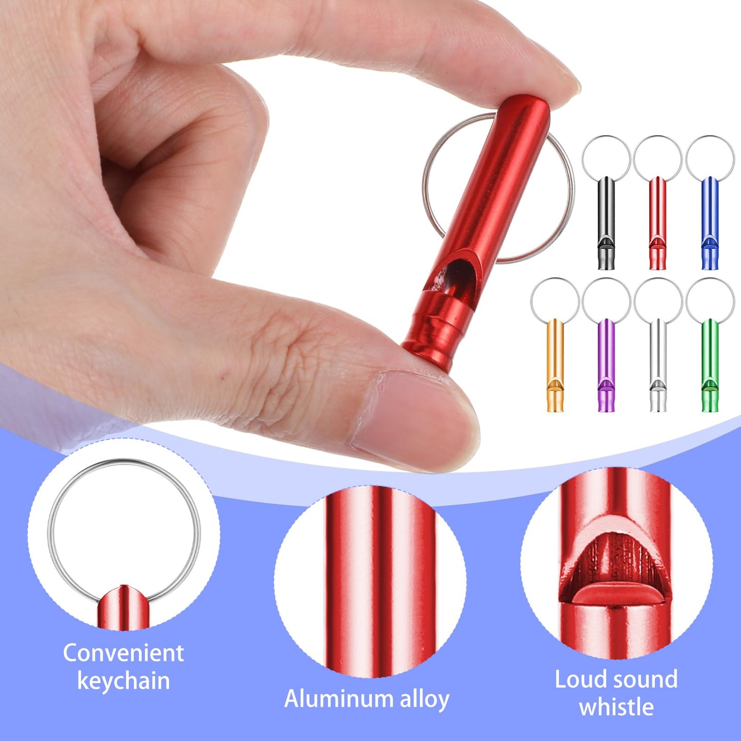 Aphumedc 140 Pcs Emergency Whistles with Keychains, Aluminum Extra Loud Survival Whistle, Bulk for Training Outdoor Sports Camping Hiking Boating Hunting, Multicolor