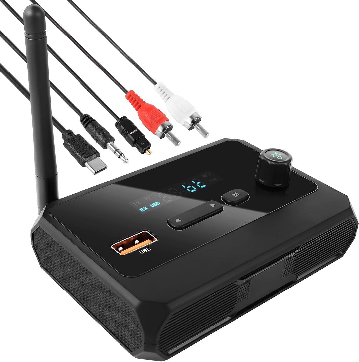 FancyWhoop 5.3 3.5mm Bluetooth Receiver for Home Stereo, RCA Bluetooth Adapter, Optical AUX Low Latency HD Music Audio