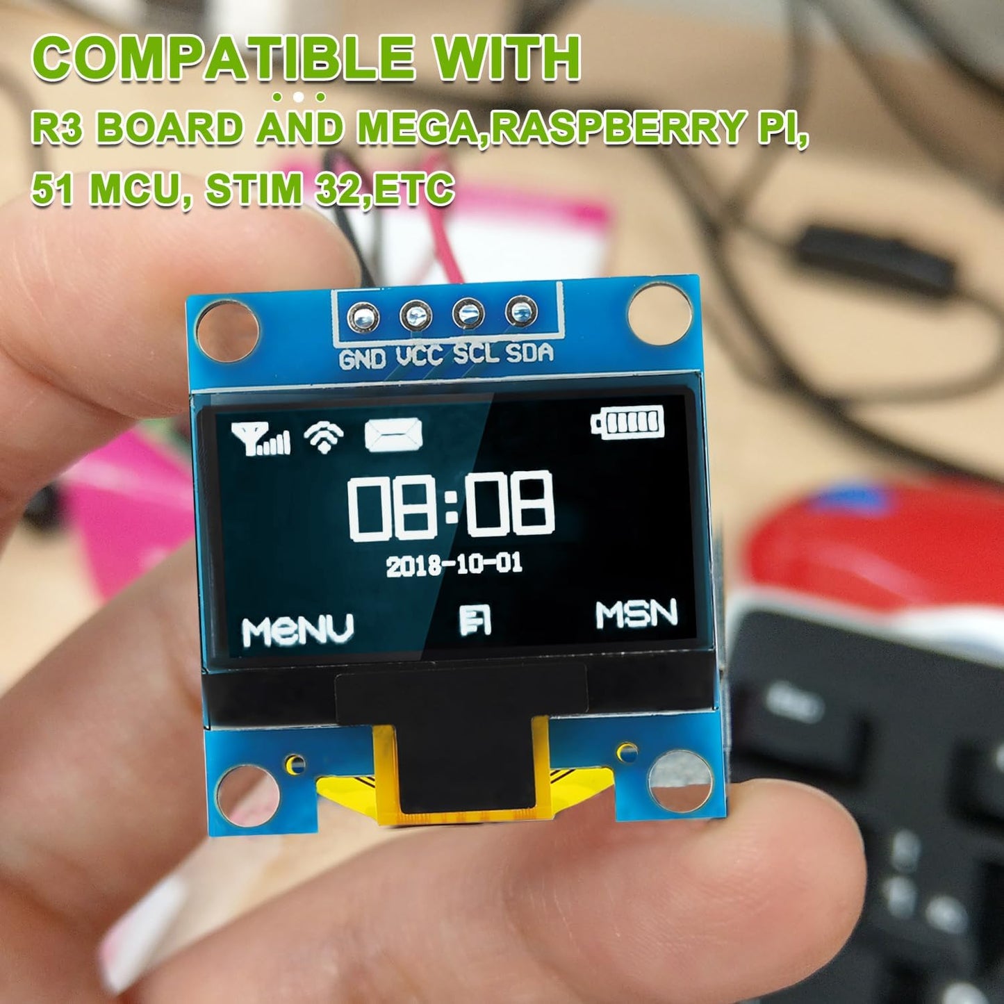 EPLZON 5 Pack 0.96 inch 128x64 OLED IIC Display Module Pixel Mini Self-Luminous Display Screen Board for Arduino