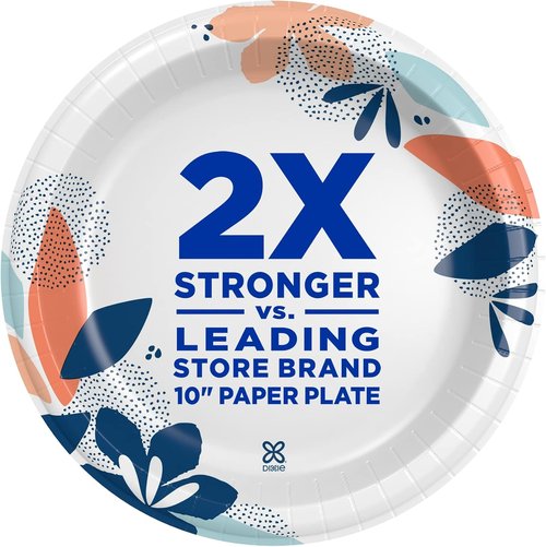 Dixie Paper Plates - 10 Inch, 86 Count Pack of 2 | Microwave-Safe & Soak-Proof | Cut Resistant
