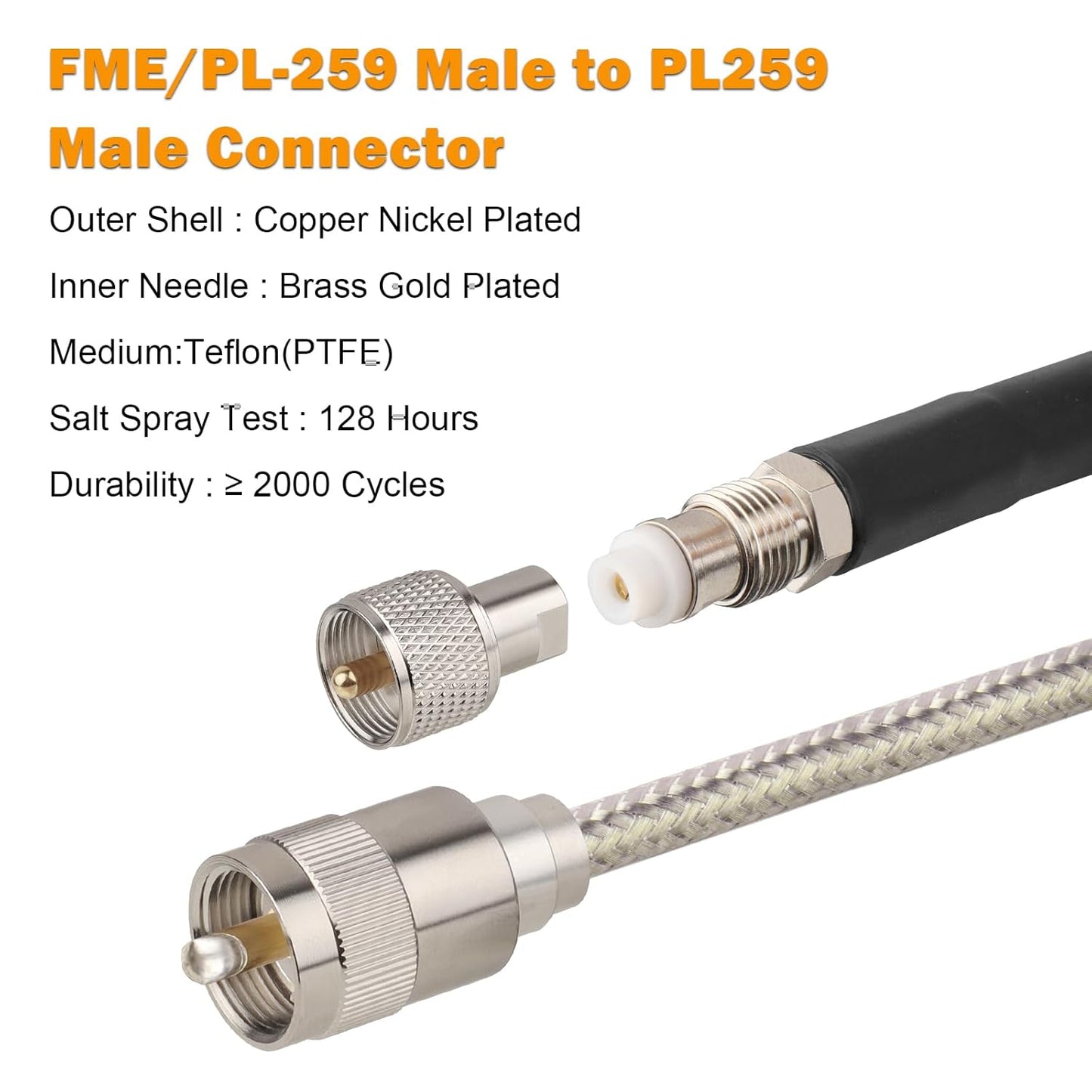 18ft,Low RG8X PL-259 FME/PL259 18 MOOKEERF CB Coax Cable Loss Stranded Core CB Antenna Cable with and Male Connector
