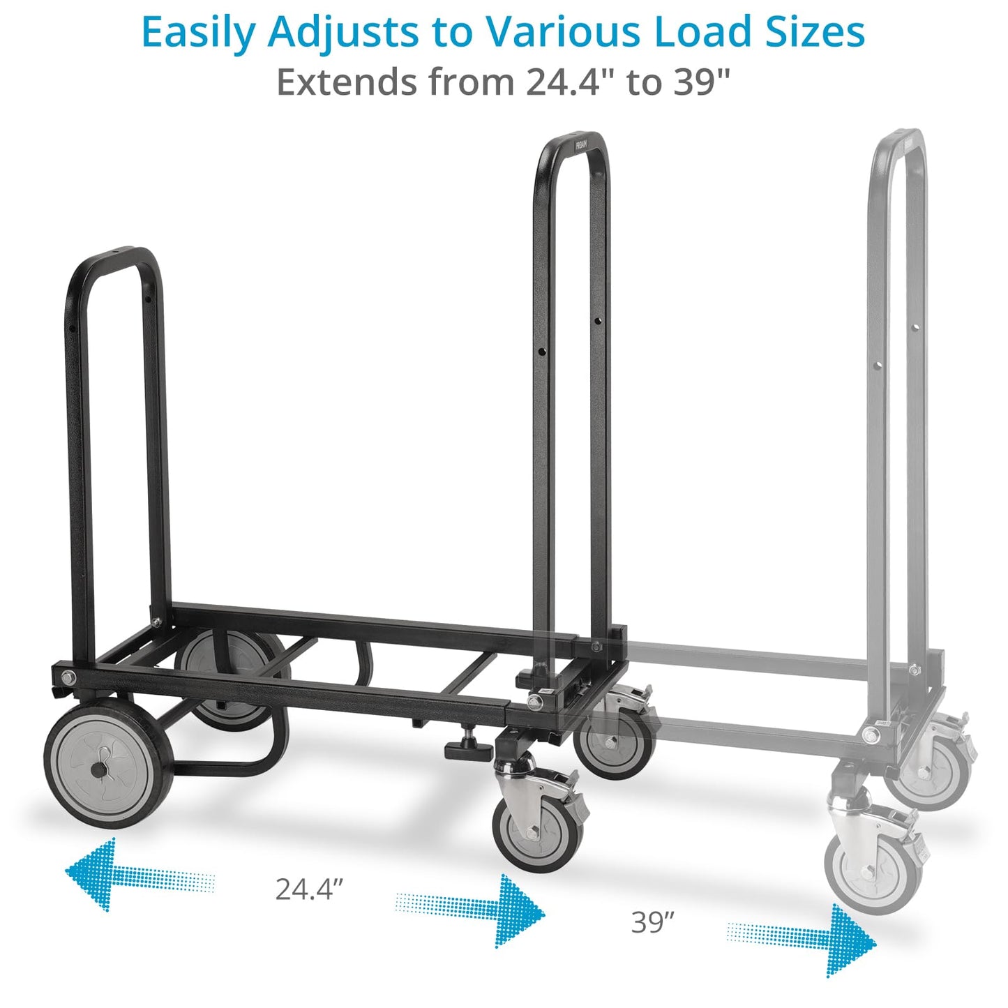 PROAIM Vanguard Nano 8-in-1 Adjustable Foldable Cart with Wheels. Equipment Platform Truck, Hand Trolley, Luggage Utility, Roller Moving Cart. Extends 24.4" to 39". 150kg/330lb Payload (CT-VNGD-UCN)