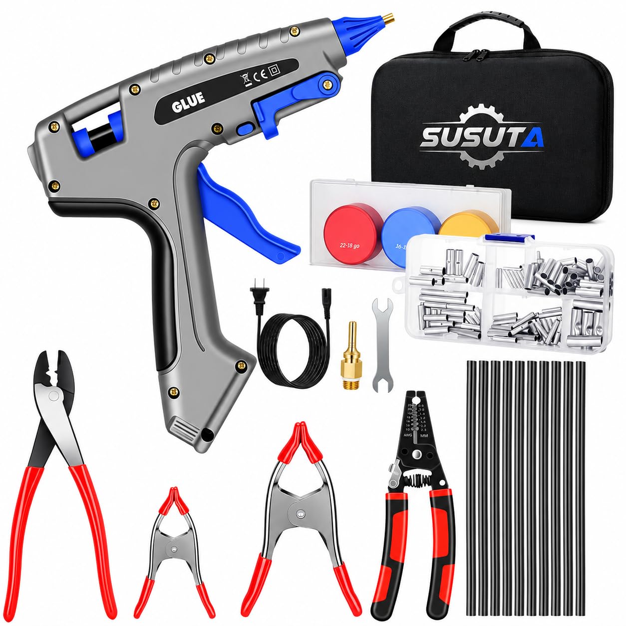 SUSUTA Wire Splice Sealing Kit with 200W Glue Gun for Trailer Repair