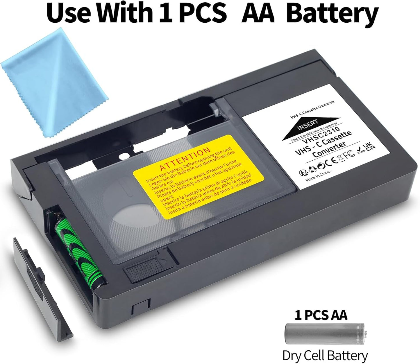 CHEEYYIIE Cassette Cassette 8mm Hi8 VHS-C Adapter Compatible with VHS-C SVHS Camcorders JVC RCA Panasonic Motorized VHS