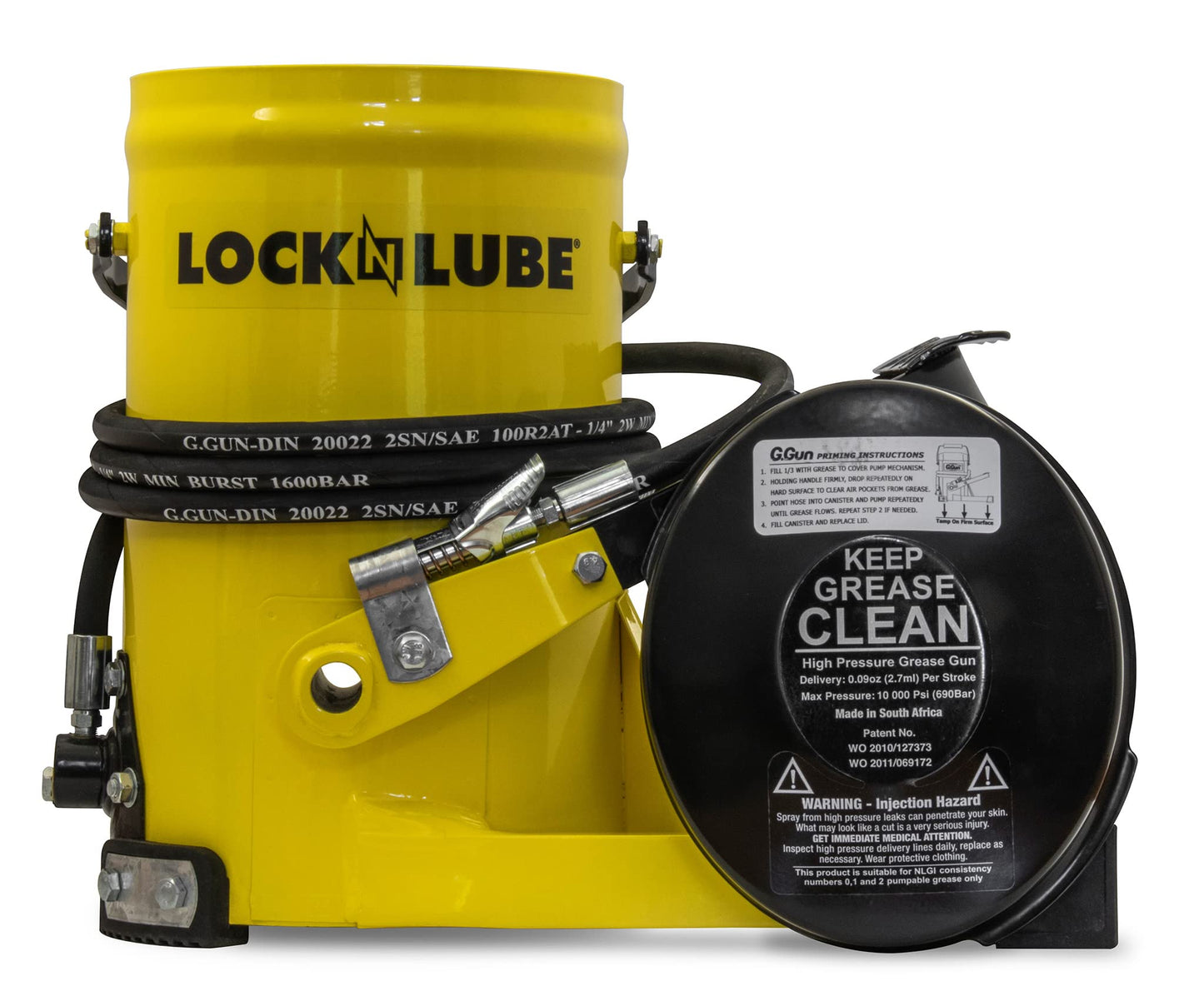 G.Gun Grease Gun - Fast & Easy Greasing. 10,000psi Output. Hands Free Foot Operation & Pressure Relief Valve. Mess & Waste Free, with G.Coupler & 2m Hydraulic Hose. Heavy Duty Industrial Strength