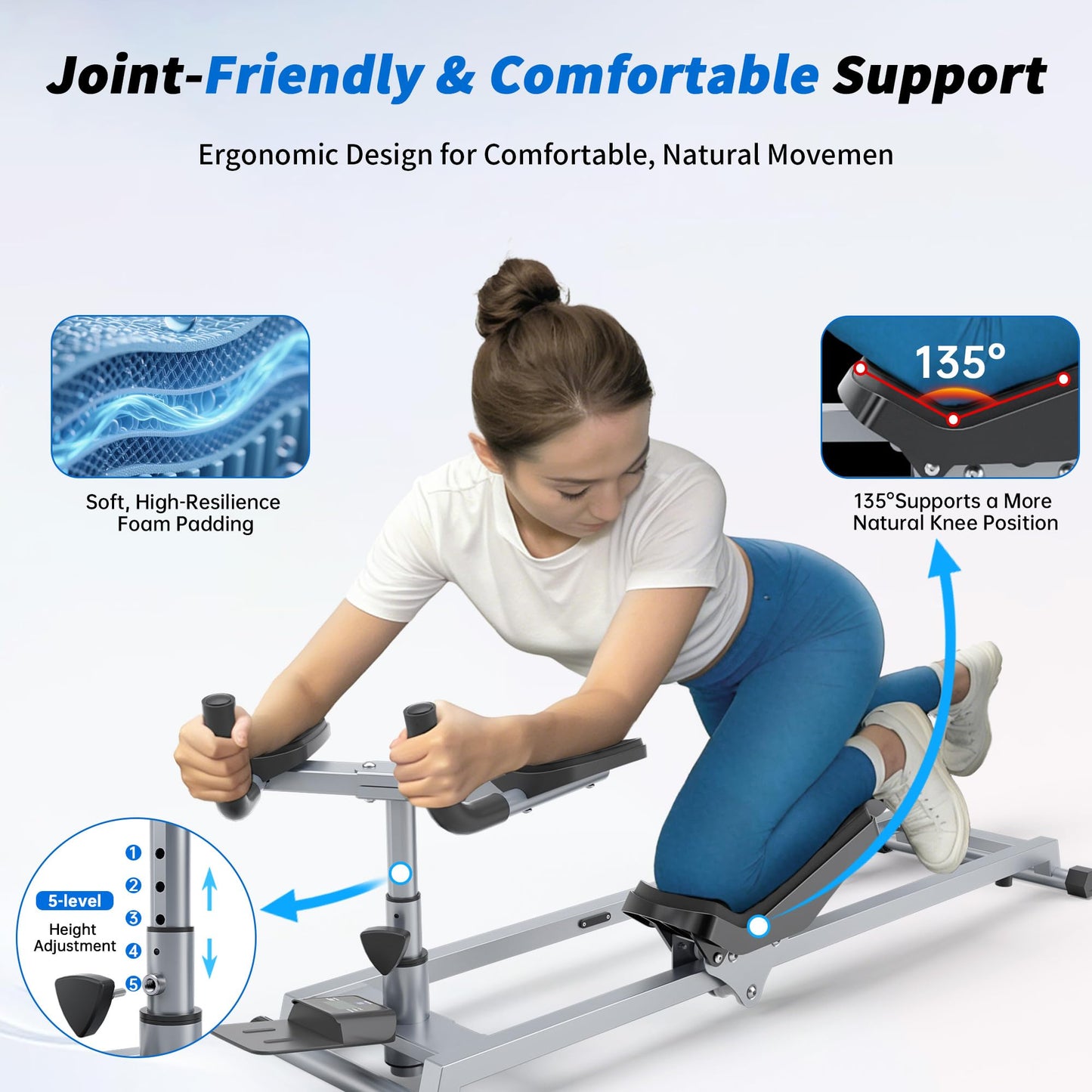 seanleecore Crawl & Spine Twist and Stretch Trainer – Full Body Low-Impact Cardio Machine with Adjustable Hand Grips, Knee Support & Steel Frame | Home Gym Equipment (LCD Monitor Crawling Machine)