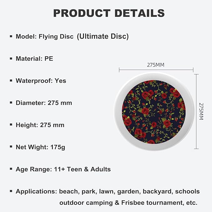 Blue Outdoor Flying Disc Bald Eagle Ultimate Disc 175g for Boys Girls Men Women Birthday Christmas