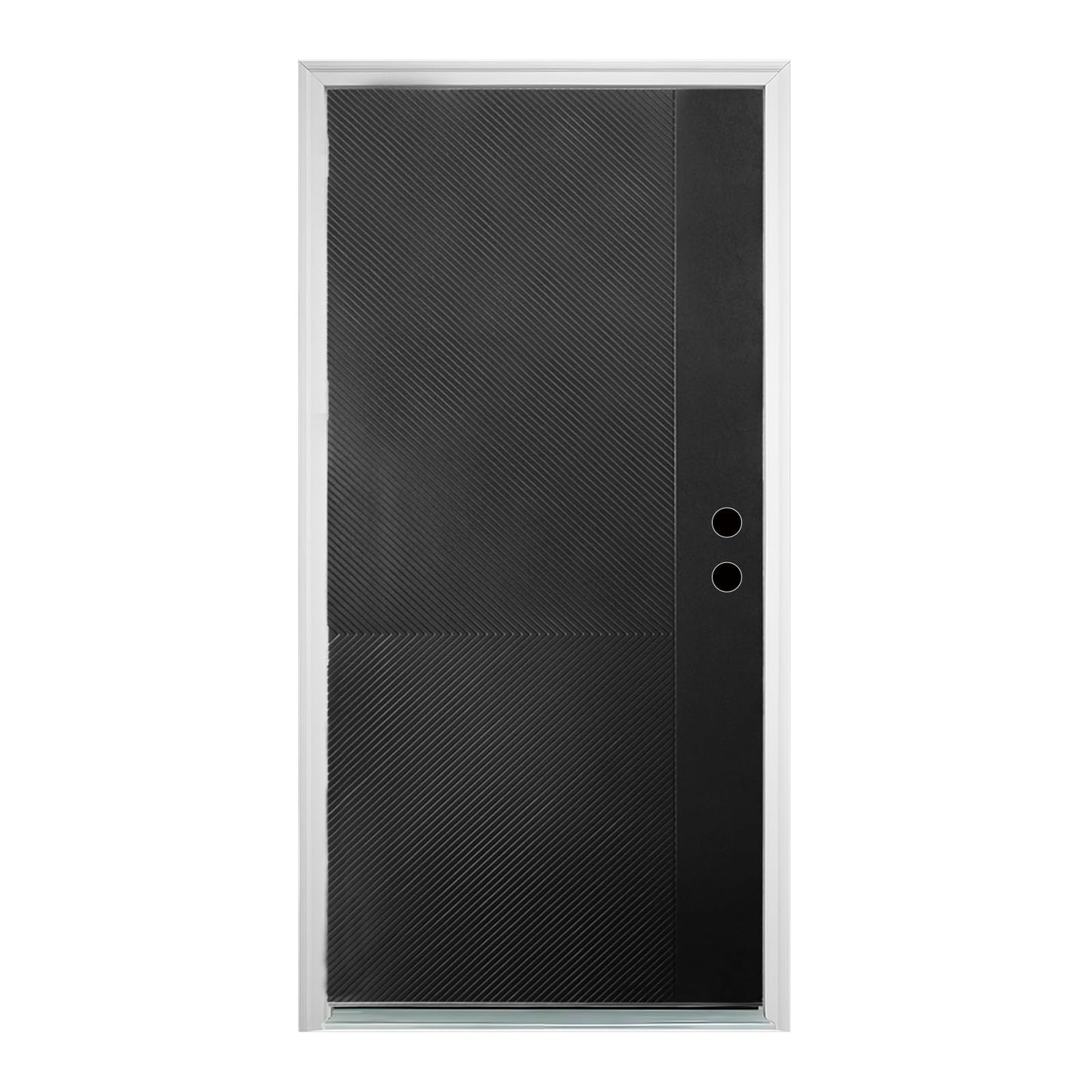 KEIKI 36" x 80" Fiberglass Entry Door, Left Hand Inswing Front Door with Antique Black Finish, 4-9/16" Vinyl Frame, Durable Knock-Down Frame for Residential & Commercial Use, Black