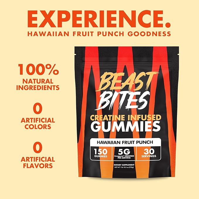 Creatine Infused Gummies - 5g Creapure Creatine Monohydrate Per Serving - NSF Certified for Sport - 30 Servings