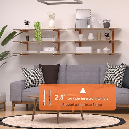 Lumber Rack | 6-Pack Wall-Mounted Heavy Duty Wood Storage Racks - 1980 LB Capacity, Orange