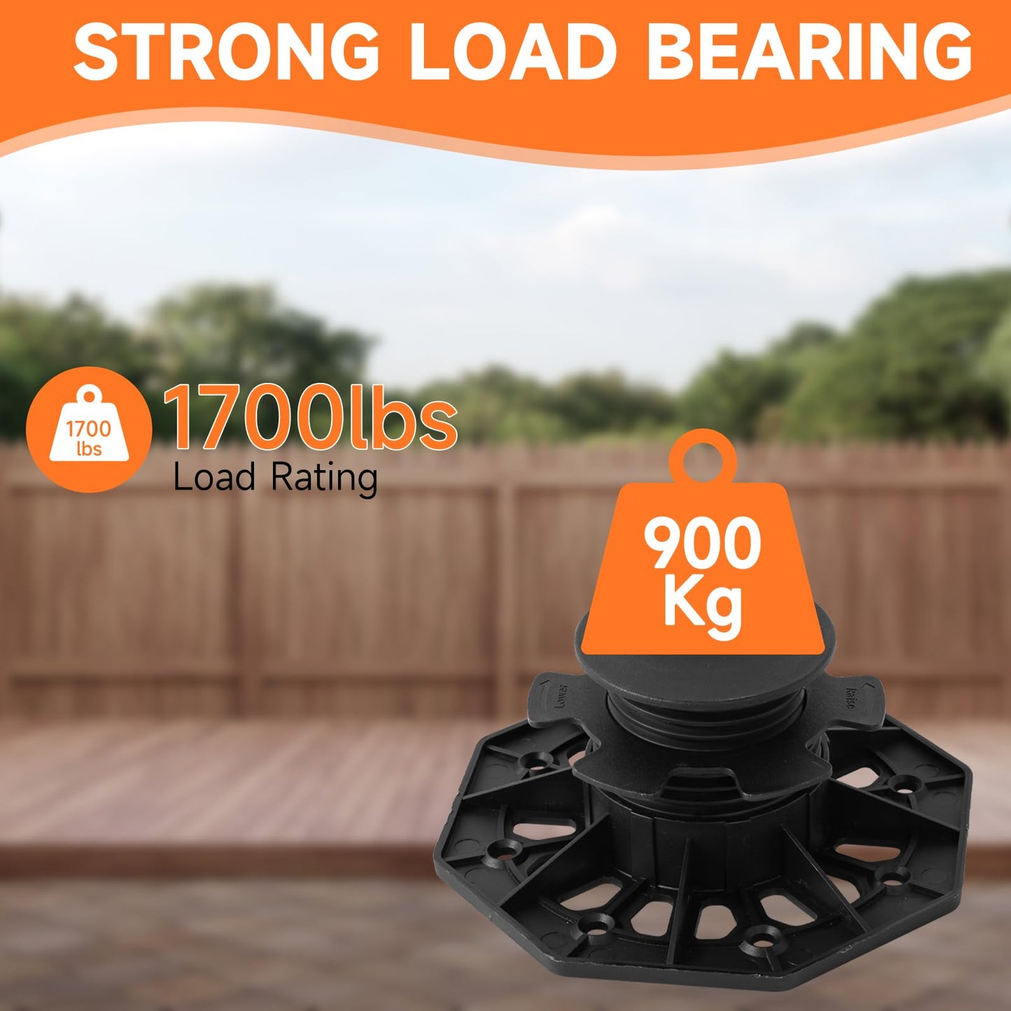 YMSZGBZG 24 Pack Adjustable Deck Support Pedestal, 1-3/16'' to 2-3/4'' Height, Deck Foundation Support Base