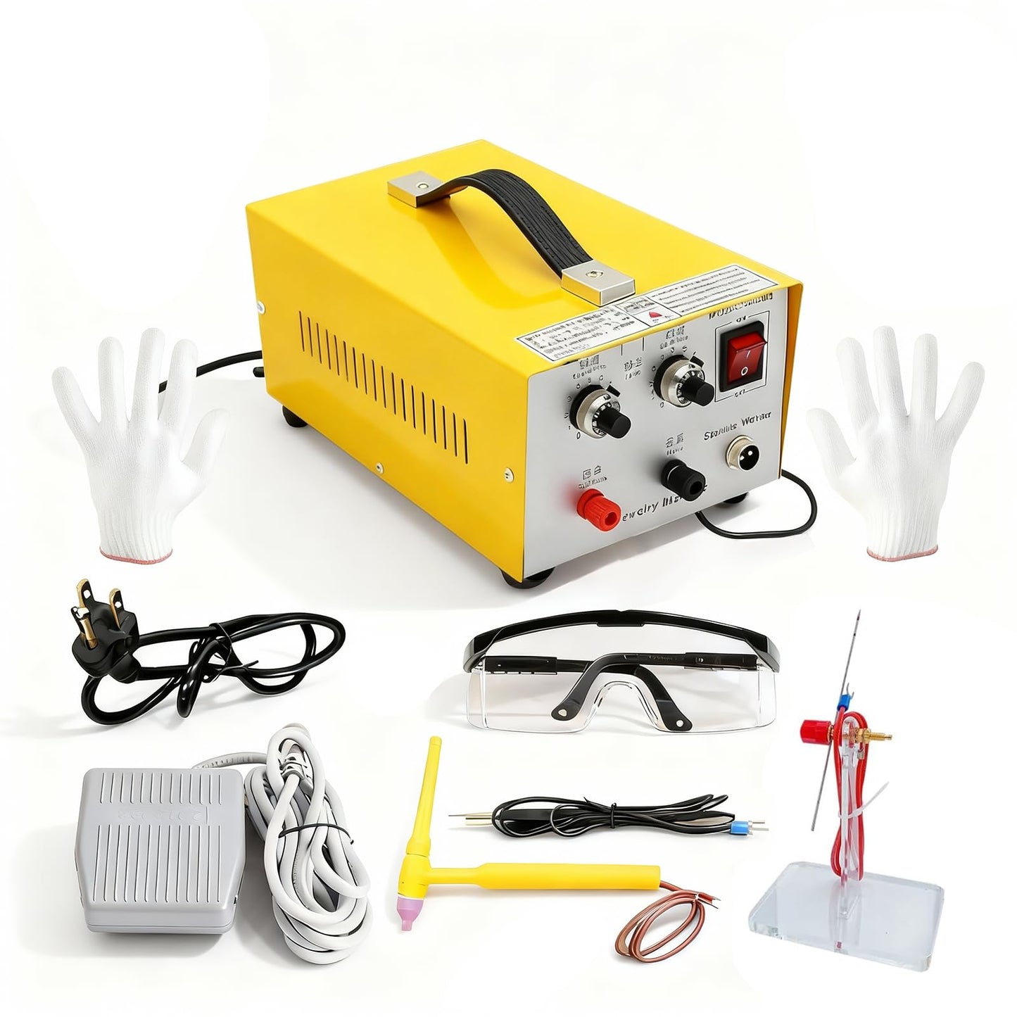 KKYOYRE 30A Jewelry Spot Welding Machine,Spot Welder,Professional Pulse Arc Welder for Gold,K Gold,Silver,Platinum and Steel Necklace (Thickness 0.4-1.0mm)