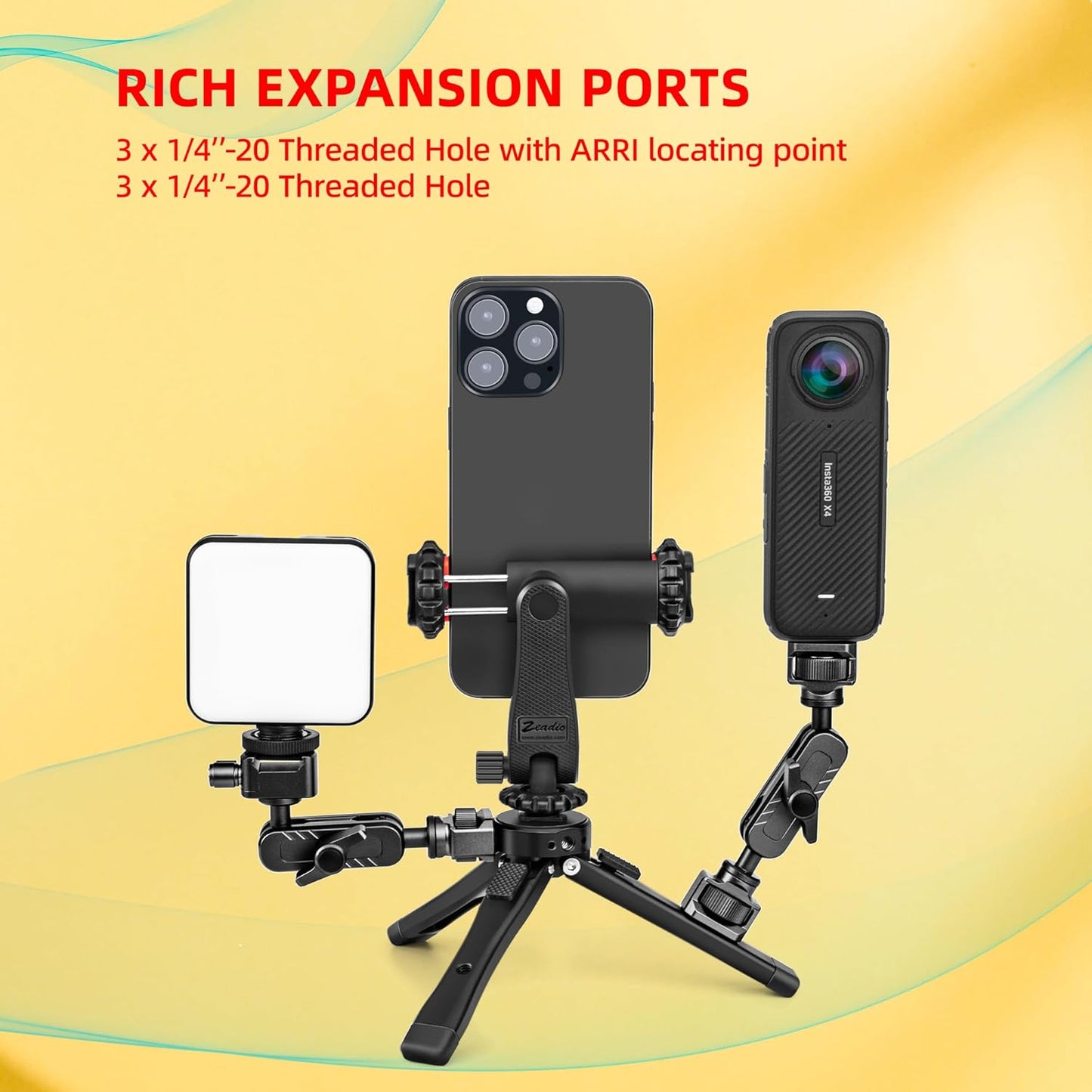 Zeadio etc(40kg/88lb Heavy Duty Mini Metal Tripod Stand - Universal Small Table Tripod for Camera, Gimbal, Action Cam