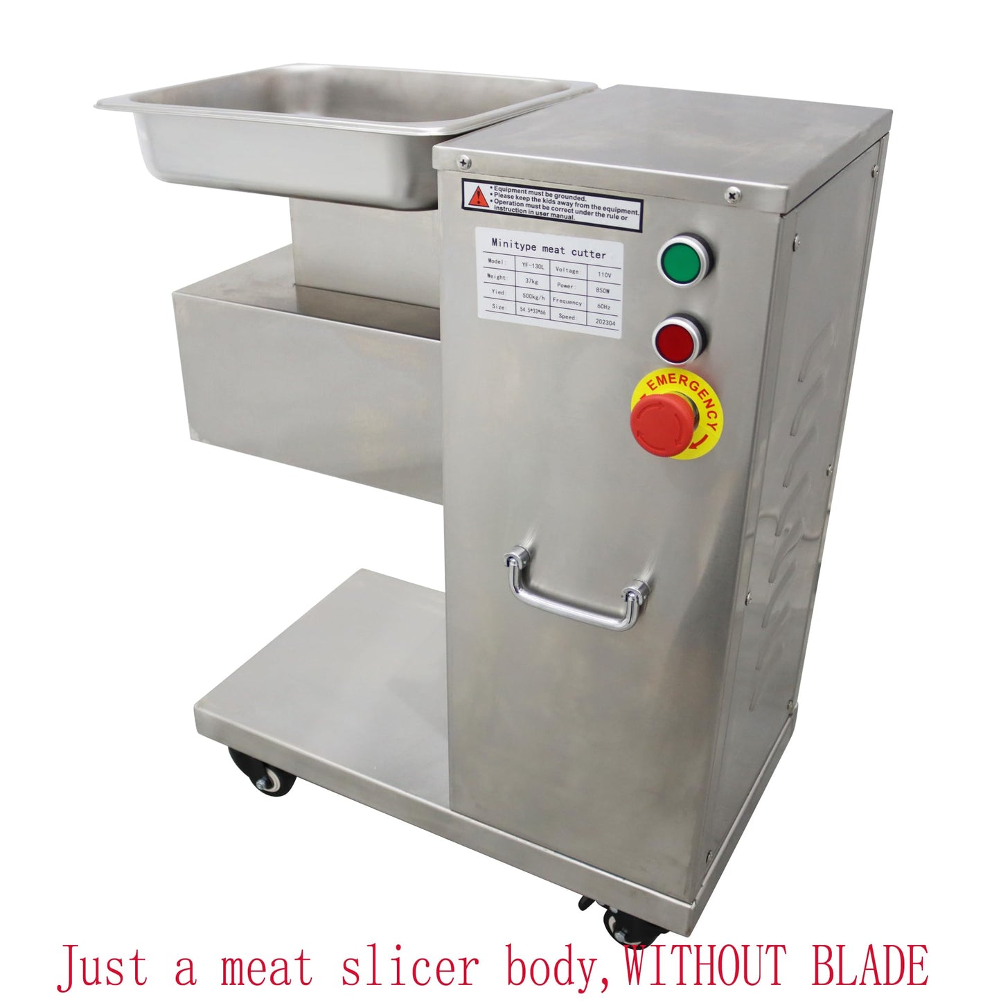 HQHAOTWU Commercial Stainless Steel Meat Slicer Body for 110V QE Meat Cutting Machine Cutter Standard Feed Port