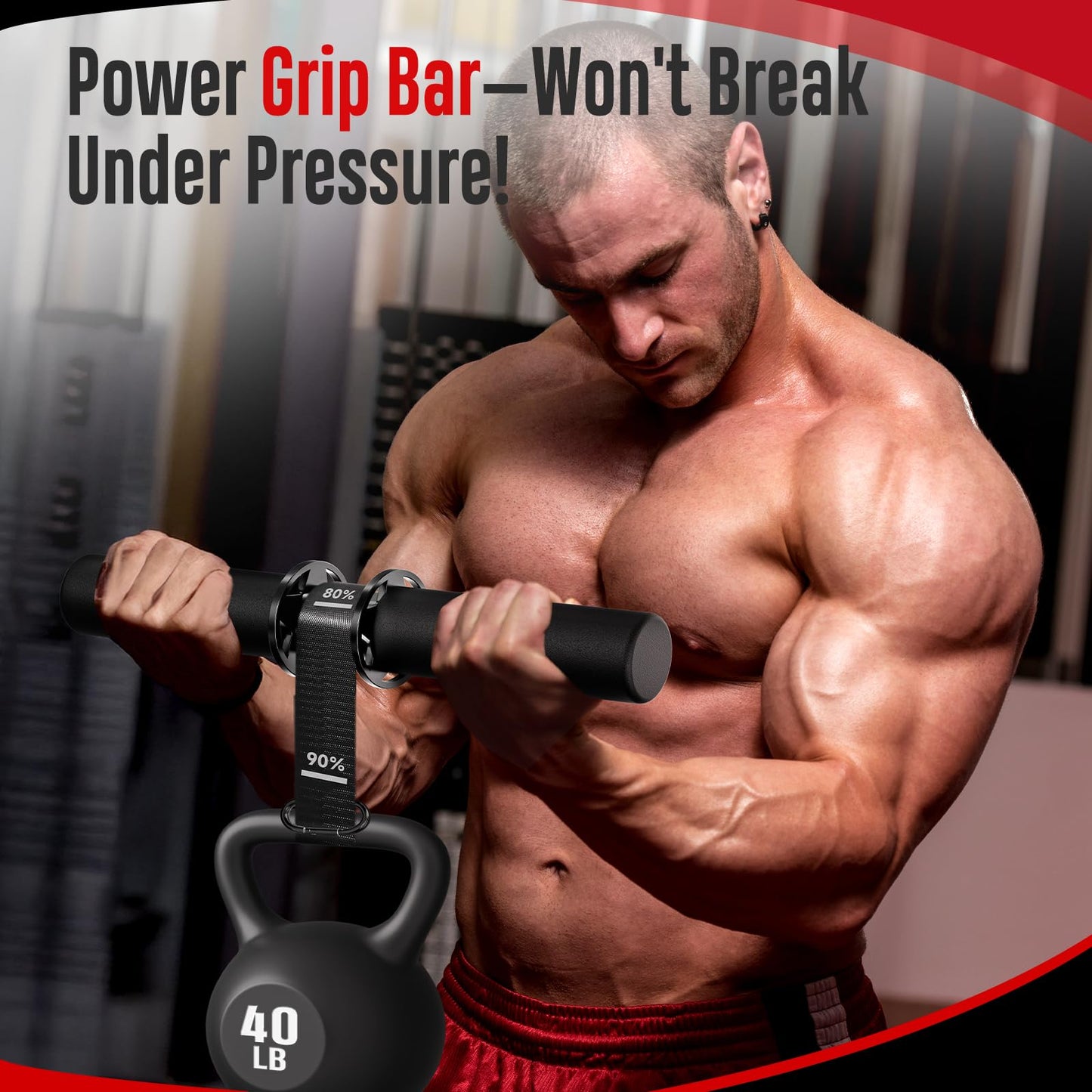 FitBeast Forearm Strengthener & Wrist Roller - Forearm Strength Trainer with Thickened Anti-Slip Grip Handles&Adjustable Strap, Perfect for Forearm Exercising, Boosting Grip Strength, Muscle Building