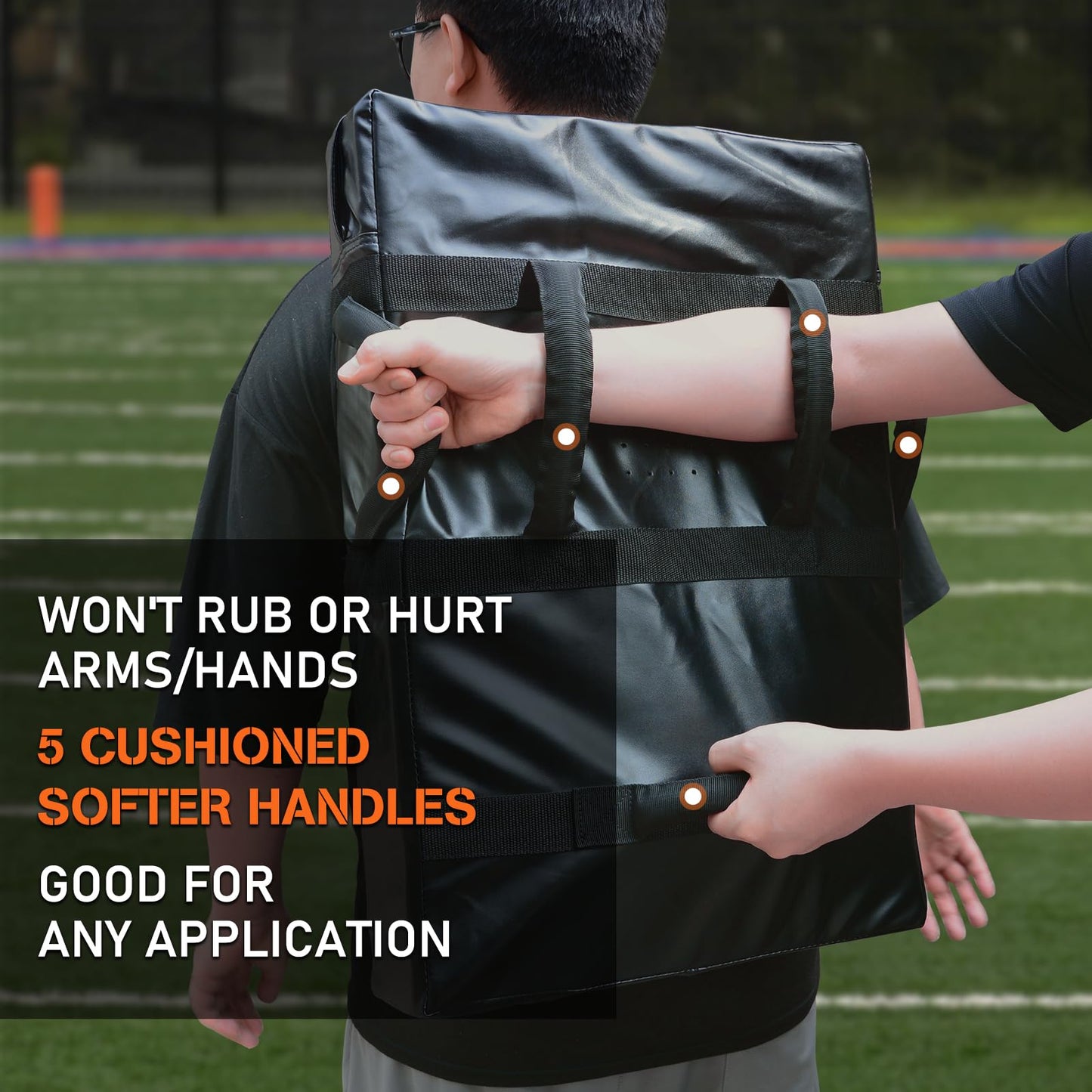 Hikeen Football Blocking Pad Training Equipment Denser Softer Foam Kick Pads for Football, Basketball, Hockey, Lacrosse Tackle Dummy - 24"x16" Kick Shield Pad with Handles (1PCS)