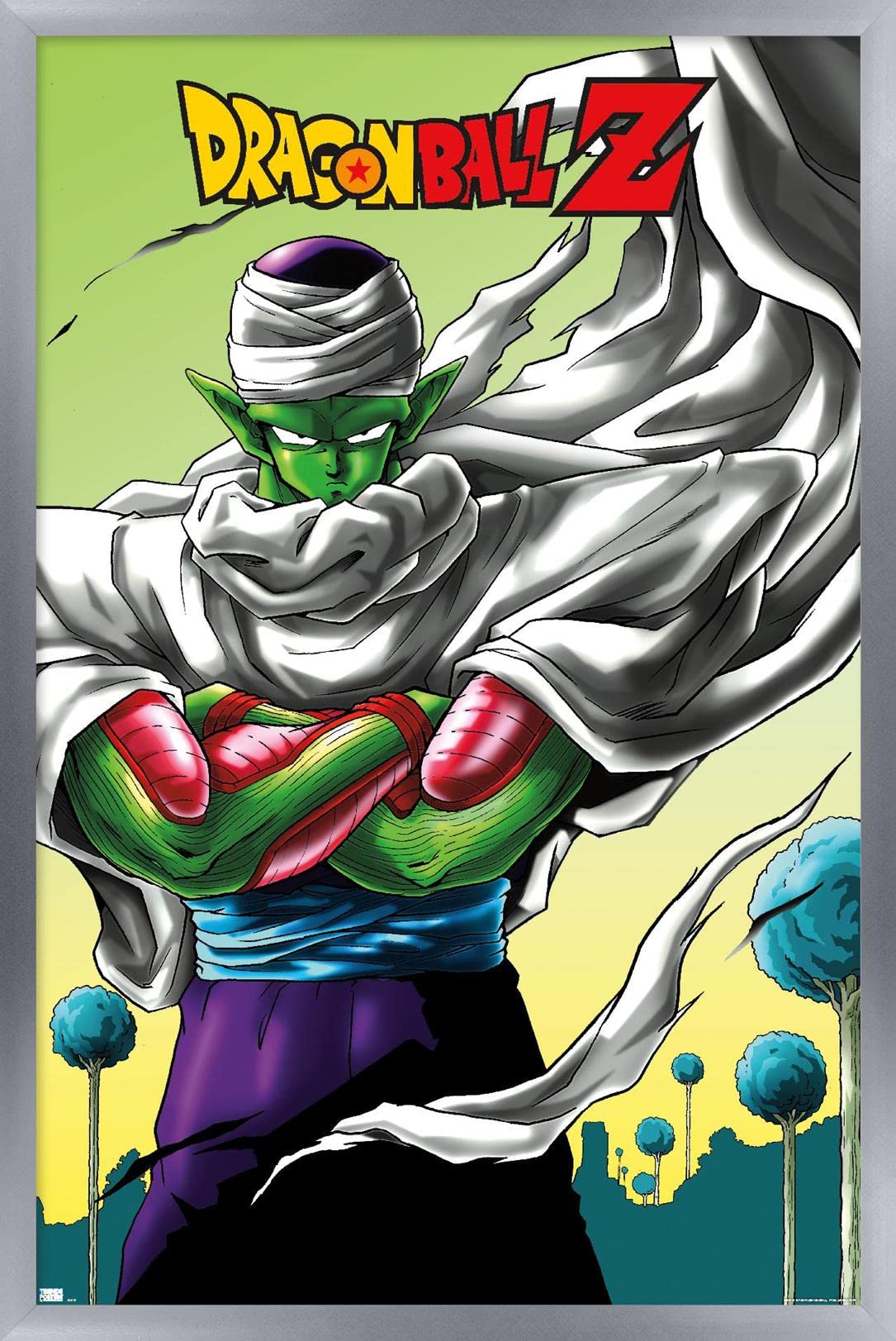 Trends International Dragon Ball Z - Piccolo Wall Poster, 22.375" x 34", Silver Framed Version