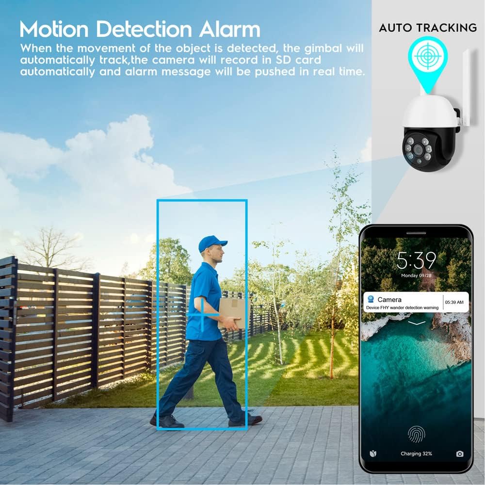 funxwe 1080P Smart WiFi PTZ Security IP Camera, Wireless HD Pan Tilt Camera, Two Way Audio Siren Motion Detection