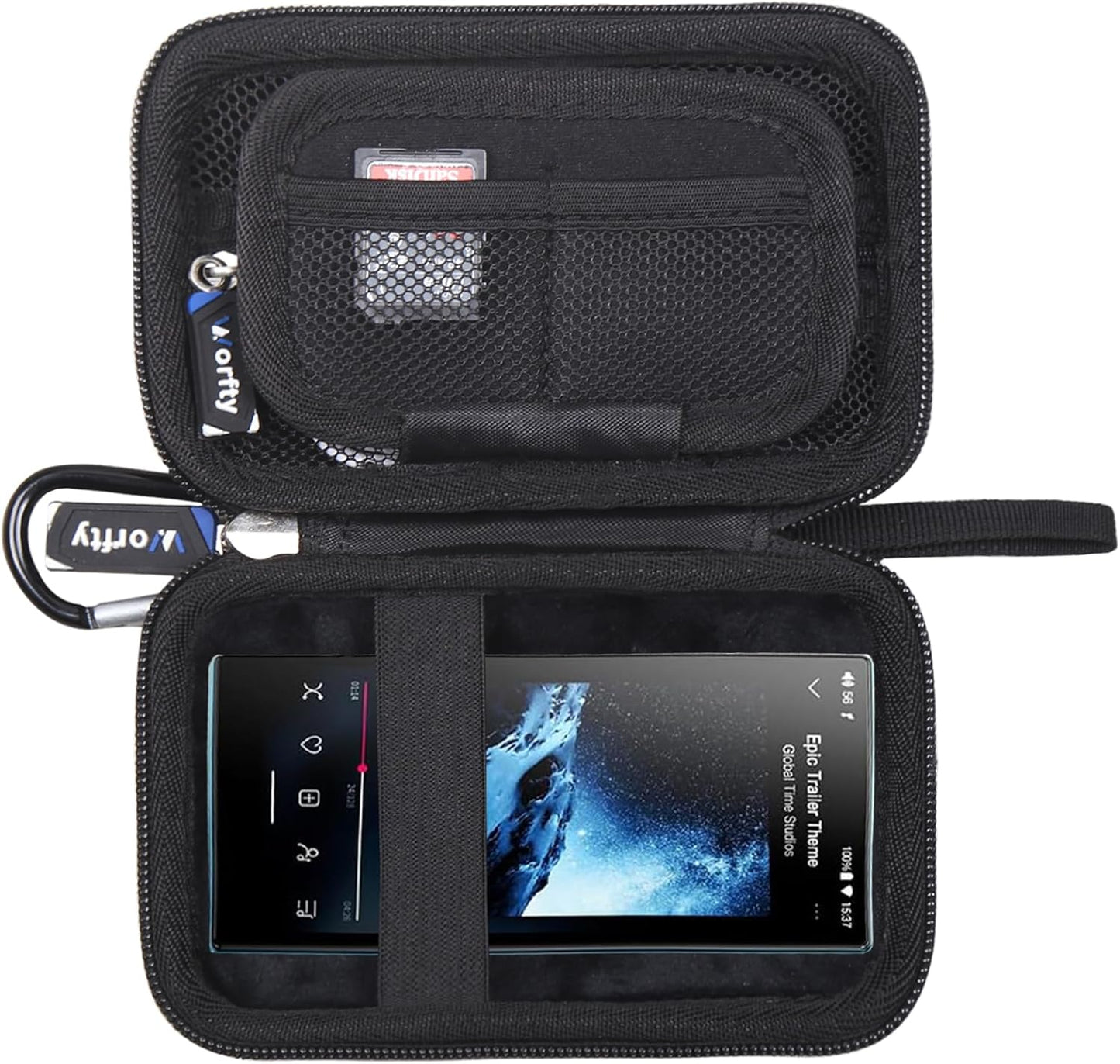worfty JM21 13 MP3 Case for JadeAudio/FiiO Android Hi-Res Music Player - Travel Carrying Storage Bag (Black)