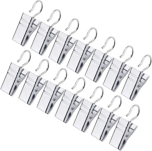 JANYUN Heavy-Duty Metal Curtain Clips - 120 Pack for Photos & Home Decor | Silver Finish
