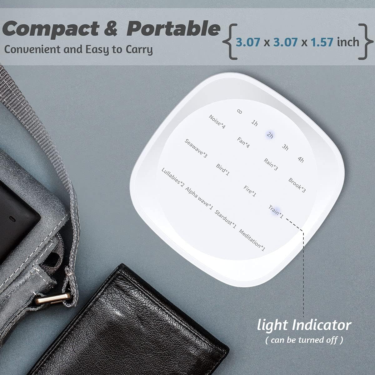 Sleepbox White Noise Sound Machine - 25 Soothing Sounds, 36 Volume Levels, Portable Design for Home & Travel