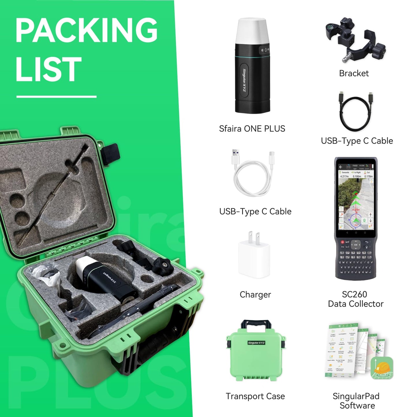 RTK GNSS Survey Equipment with Network RTK Rover, Handheld Controller and Survey Software, GNSS RTK GPS with 60° Tilt and Built-in IMU, for Construction and Geodetic or Land Survey Layout Planning