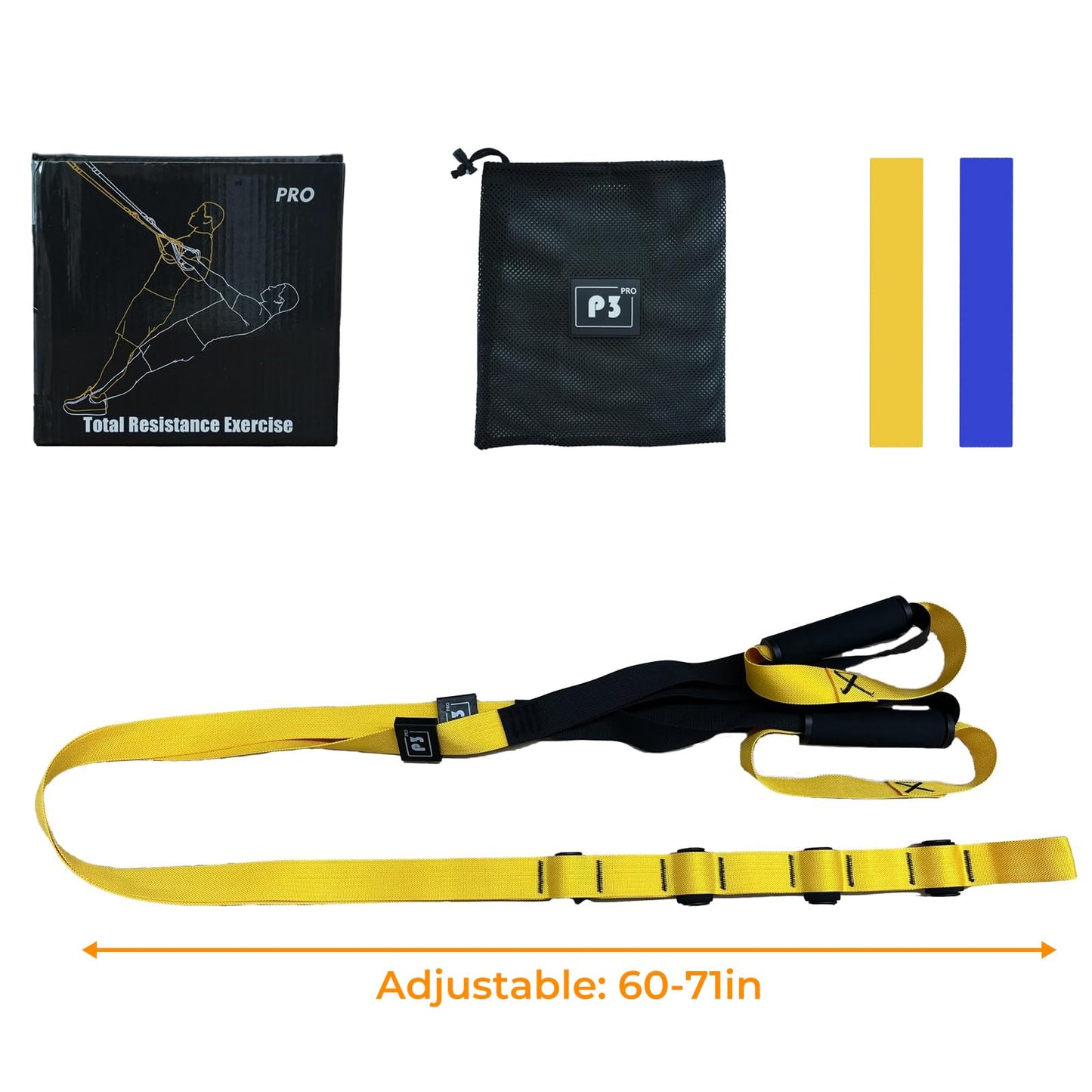 Home Suspension Training Kit, Suspension Trainer Straps with Adjustable Extension for Full-Body Workout at Home or Outdoors, Portable Gym Equipment with Handles, for All Fitness Levels Suspension Trainer,2 Packs Resistance Loop Exercise Bands