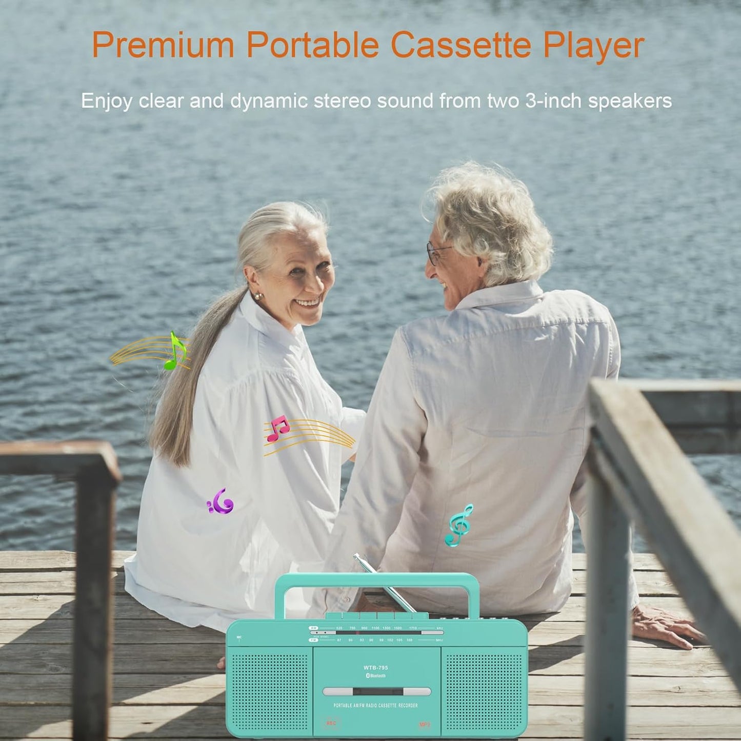 WISCENT Cassette Playback/Recording,Cassette MP3 Portable Retro Stylish Player Recorder Boombox