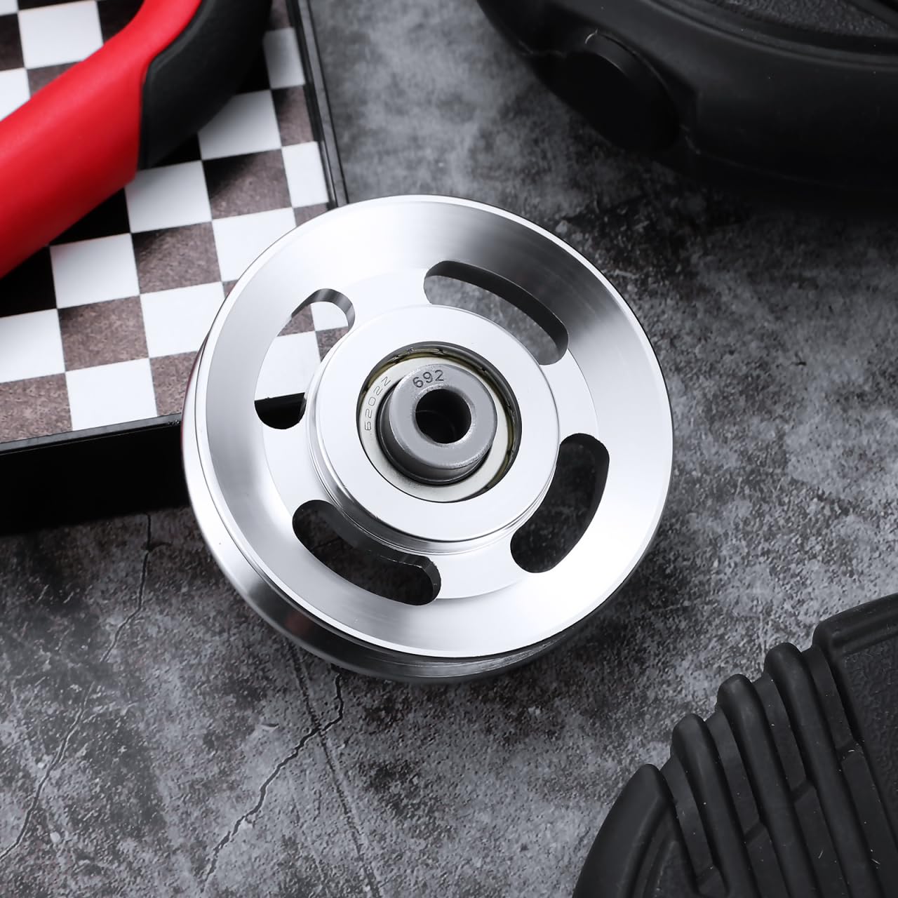 Toddmomy 90mm Aluminum Pulley Wheel for Cable Machine, Heavy Duty Gym Cable Pulley Replacement with Bearing for Home Gym System, LAT Pulldown Attachment