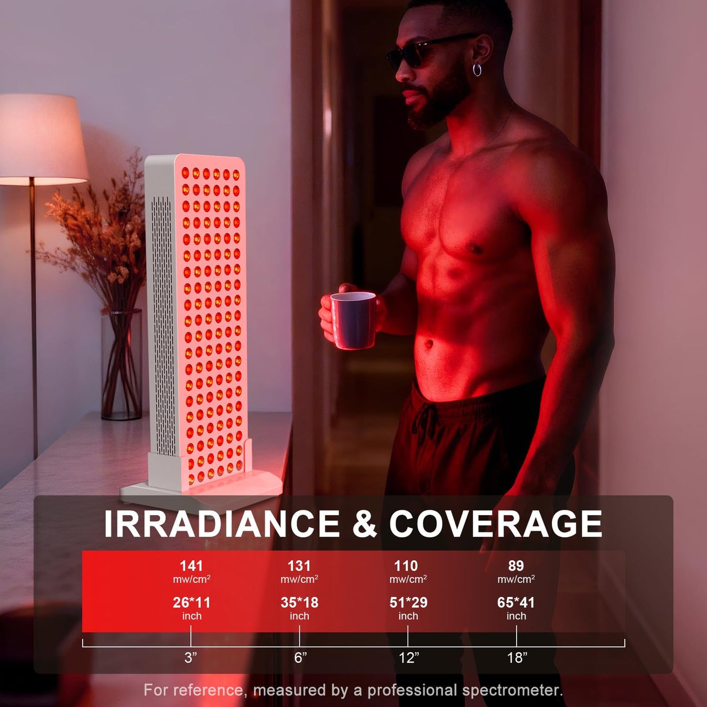 BONTANNY Red Light Therapy with Base, 630/660/810/830/850nm 5 Wavelengths Red Near Infrared Light Device with 120 Dual Chip Clinical Grade LEDs, Remote Control, Timer for Face, Body, Skin, BO-600