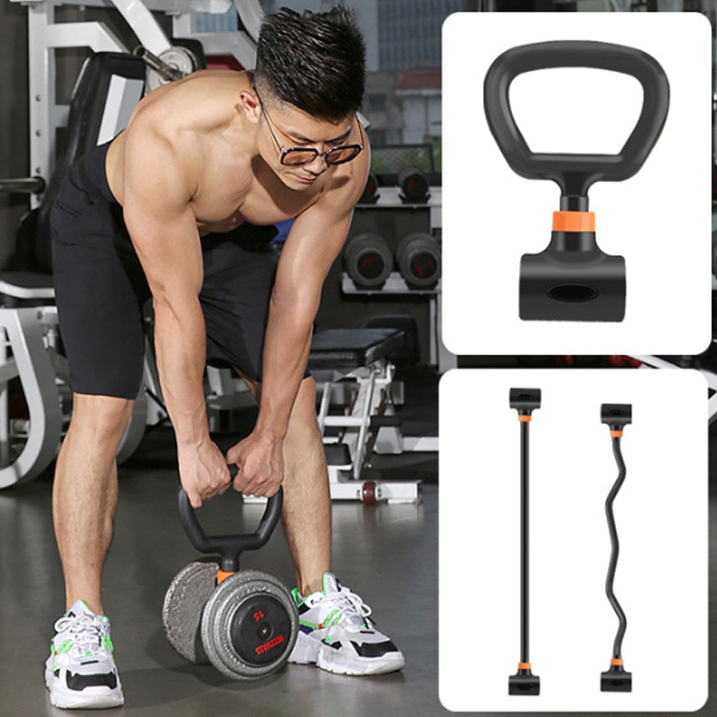 Portable Kettlebell Adapter Kettlebell Grip Handle Attachment Dumbbell to Converter Fitness Tool Enduring Fitness Weightlifting Bodybuilding Attachment
