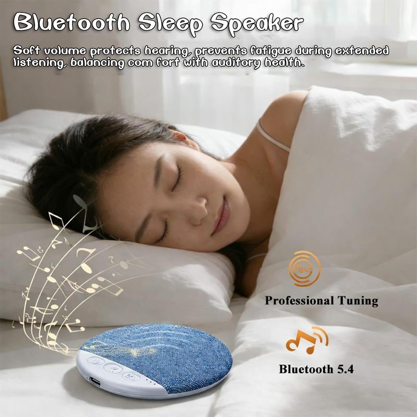 Generic Bluetooth Pillow Speaker for Sleeping, Ultra-Thin Bluetooth Pillow Speaker, Mini Portable Under Pillow Speaker